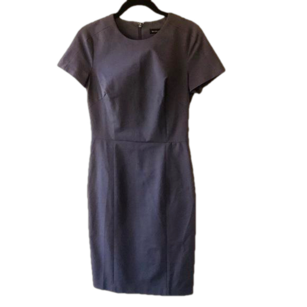 Banana Republic Short Sleeve Bi-Stretch Dress 2 Gray Cotton Blend Careerwear